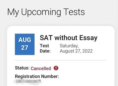 2022年8/10/12月份澳门SAT考试被无故取消