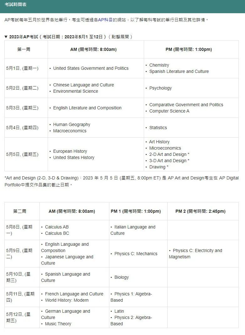 2023年AP考试中国香港新增逾期报名