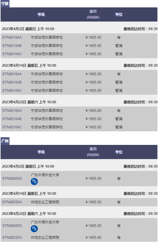 2023年4月GRE考试报名&考位考点