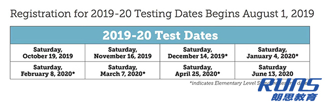 2020年SSAT考试时间安排