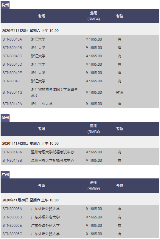 GRE考位播报|11月、12月大量余位可报，速度上线预约！